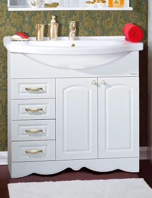 Тумба под раковину напольная Бриклаер АННА белый , 90 см