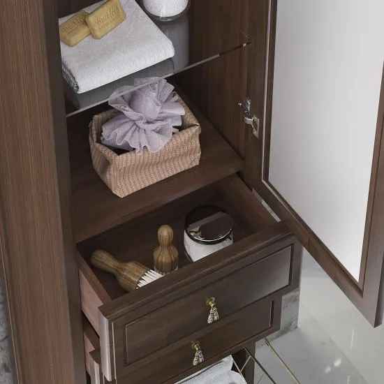 Пенал Opadiris Риспекто 40, с бельевой корзиной, цвет орех антикварный, правый, вар. 2