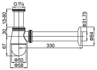 Сифон Cezares CZR-SB3-03 для раковины, золото