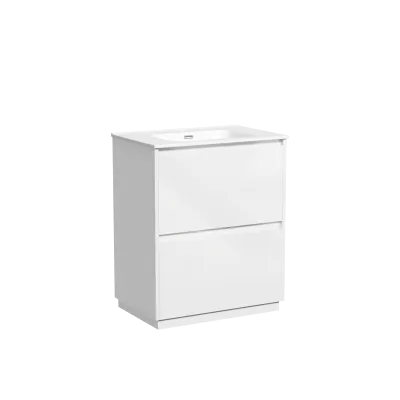 Тумба под раковину SANCOS Libra Floor напольная, 690х450х840, c двумя ящиками оснащенными доводчиками, белый глянец ,  LB70FW