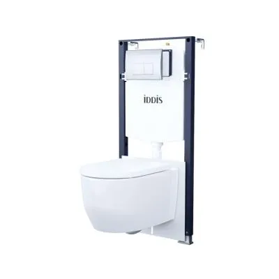 Комплект 3в1: подвесной унитаз, инсталляция и клавиша смыва хром, Basic, IDDIS (BASAI01i73) - купить в Москве по низкой цене в интернет-магазине с доставкой по всей России | HITsant Комплект 3в1: подвесной унитаз, инсталляция и клавиша смыва хром, Basic, IDDIS (BASAI01i73)