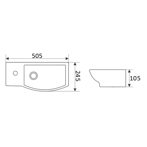 Раковина CeramaLux 50,5x23,5 7947CR