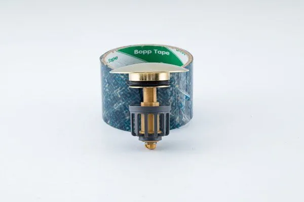 Донный клапан для раковины с сеткой Frap F67-3, золотой