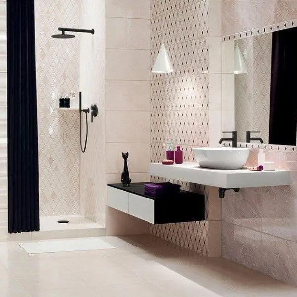 Держатель для верхнего душа Paini 350 мм. круглый, черный