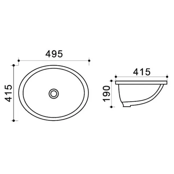 Раковина встраиваемая снизу Azario 41.5х49.5х19, фаянс, цвет Белый (AZ908-20) - купить в Москве по низкой цене в интернет-магазине с доставкой по всей России | HITsant Раковина встраиваемая снизу Azario 41.5х49.5х19, фаянс, цвет Белый (AZ908-20)