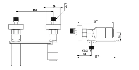 Смеситель для ванны Savol (S-601831WB)