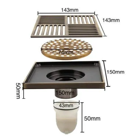 Душевой трап Gappo G81501-4 с решеткой