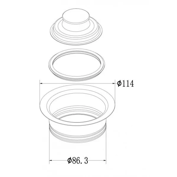 Горловина для измельчителей Milacio MC.033.SS, нержавеющая сталь