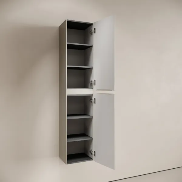 Шкаф-пенал подвесной SANCOS Code, 350х350х1650 мм, цвет серая платина,  PCD35GP