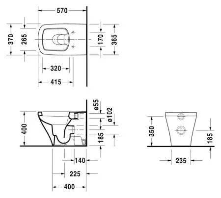 Унитаз приставной Duravit DuraStyle 2150090001 Wonder Gliss