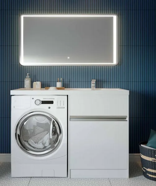 Тумба с раковиной Aquaton Лондри 1A235901LH010 60 белый глянец