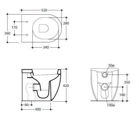 Чаша для приставного унитаза Kerasan Flo 311601 белый