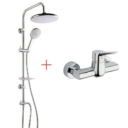 Комплект смесителя 2в1 Paini Messina MEZRCRNASEZPT3UH2VBQ1RYSS для душа с душевой системой, хром, белый