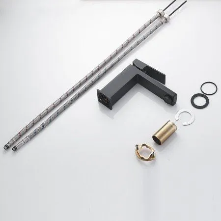 Смеситель для раковины однорычажный с гайкой Shevanik S9601H, Черный