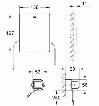 Кнопка смыва Grohe Tectron Skate 38934SD0 для унитазов, электронная