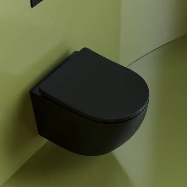 Унитаз подвесной Ceramica Nova Uno CN11001MB микролифт, черный матовый