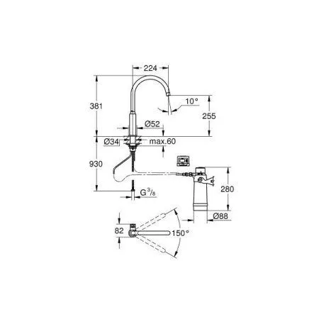 Смеситель Grohe Blue Pure 30387000 для кухонной мойки с фильтром
