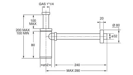 Сифон для раковины BONOMINI (2795PP32B0WZ) - купить в Москве по низкой цене в интернет-магазине с доставкой по всей России | HITsant Сифон для раковины BONOMINI (2795PP32B0WZ)