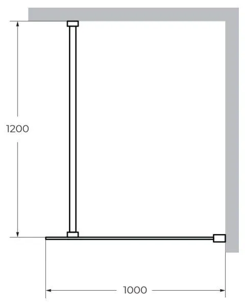 Душевая перегородка Cezares Liberta LIBERTA-L-1-100-120-C-NERO прозрачное стекло