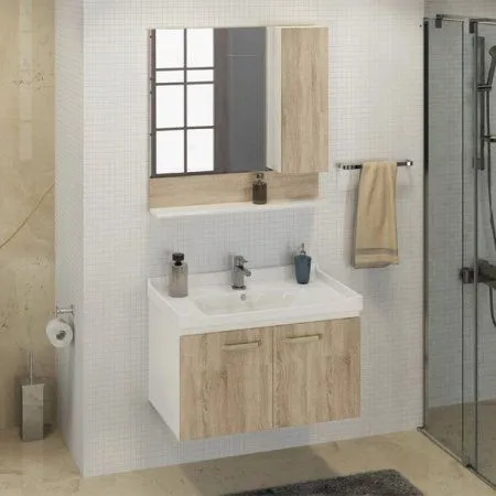 Зеркало-шкаф COMFORTY "Рига-80" дуб сонома