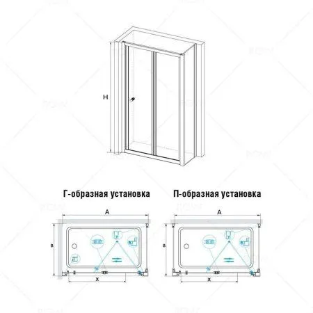 Душевой уголок RGW Classic 040941758-011 стекло прозрачное/профиль хром