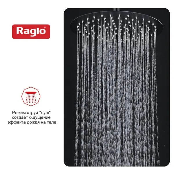 Тропический душ Raglo ∅300мм (нерж) черный (R451.56.06)