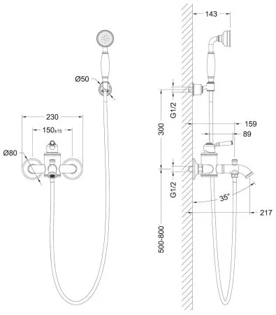 смесители для ванны и душа Timo Arisa (5314/00Y chrome)