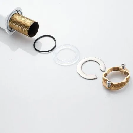 Смеситель для раковины однорычажный с гайкой Shevanik S9901C, Белый