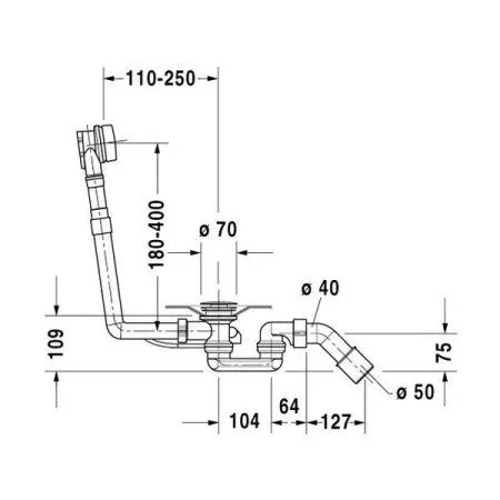 Слив-перелив для ванны Duravit 790201000001000