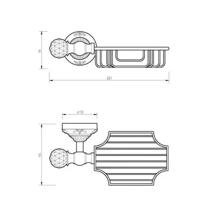 Полка Migliore Cristalia 16813 настенная, хром/swarovski