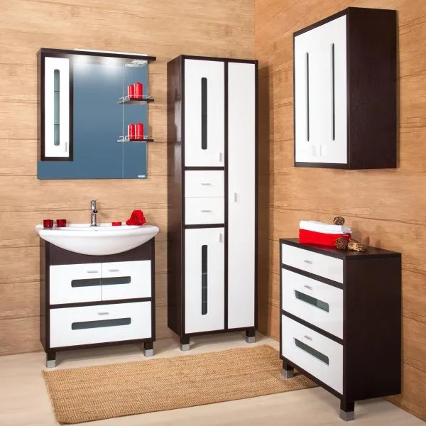 Пенал Бриклаер БАЛИ 57 см, венге/белый