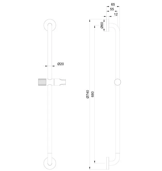 Стойка для душа WONZON & WOGHAND, Хром (WW-SL05-CR)