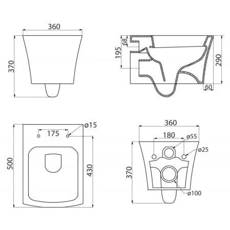 Унитаз подвесной BelBagno Regina BB104CH белый