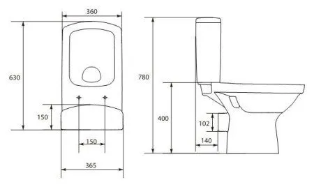 Унитаз-компакт Cersanit Easy KO-ES011-3/5