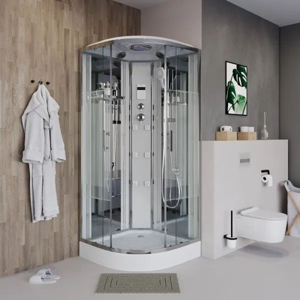 Душевая кабина Niagara Ultra 90x90x220 стекло прозрачное с рисунком/профиль хром