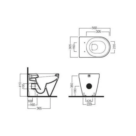 Чаша для унитаза приставного Hatria Daytime Evo YXV701