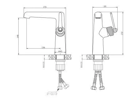 Смеситель для раковины ESKO "Bangkok" (BG26M)