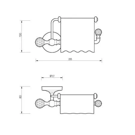 Держатель туалетной бумаги Migliore Amerida 16557 закрытый, бронза/swarovski