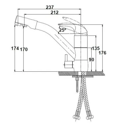 Cмеситель Kaiser Safira 15066-5 для кухонной мойки, серебро