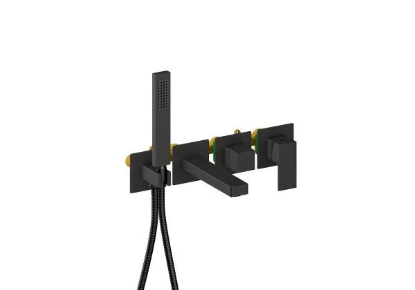 Смеситель для ванны встроенный (внешняя и скрытая часть) Aquatek ЛИБРА AQ1644MB, черный матовый