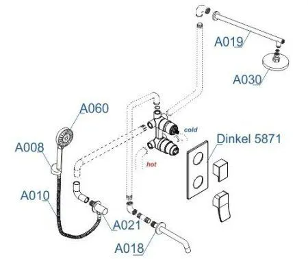 Встраиваемая душевая система WasserKRAFT A175819 хром