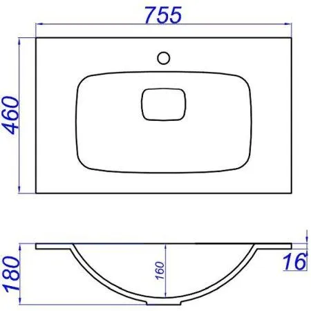 Раковина Aqwella Malaga Mal.75.04.D 75х46 белый