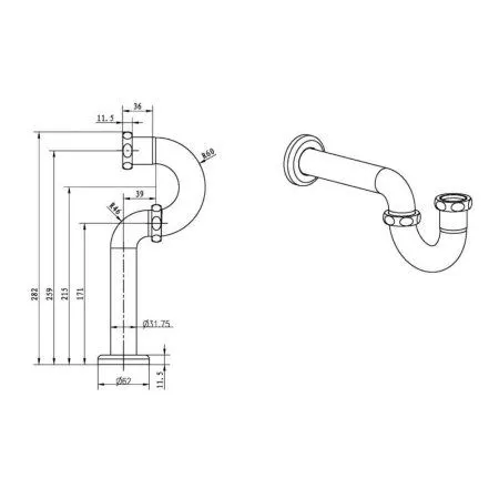 Сифон Boheme Medici 607 для раковины, бронза