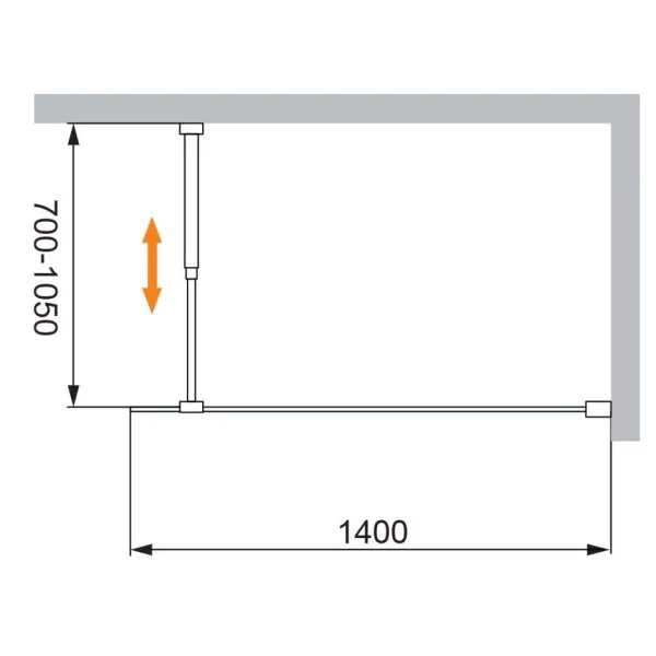 Душевая перегородка Cezares Liberta LIBERTA-L-1-140-C-Cr 140 прозрачное стекло, хром