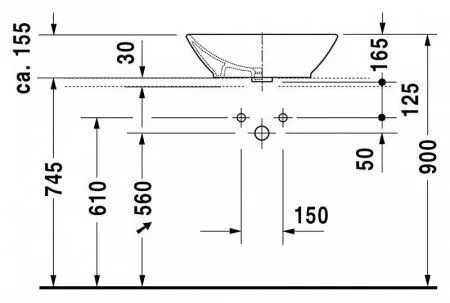 Раковина Duravit Bacino 0334520000
