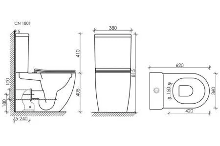 Бачок для унитаза Ceramica Nova Mia CN1801-T