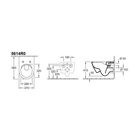 Унитаз подвесной Villeroy & Boch Subway 2.0 5614R2R1 альпийский белый CeramicPlus