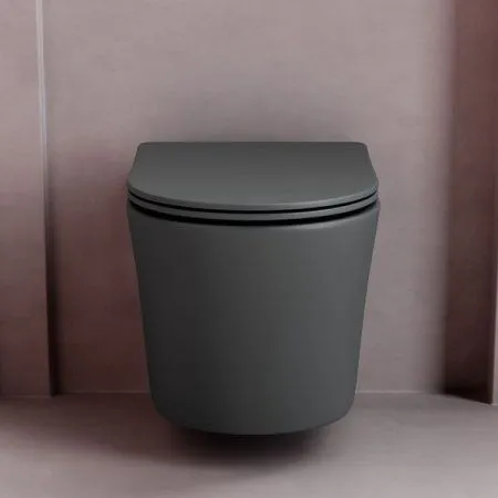 Унитаз подвесной Ceramica Nova Balearica CN6000MDH антрацит матовый темный