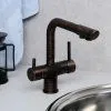 Смеситель для кухонной мойки WasserKRAFT A8047 с подключением к фильтру питьевой воды, темная бронза
