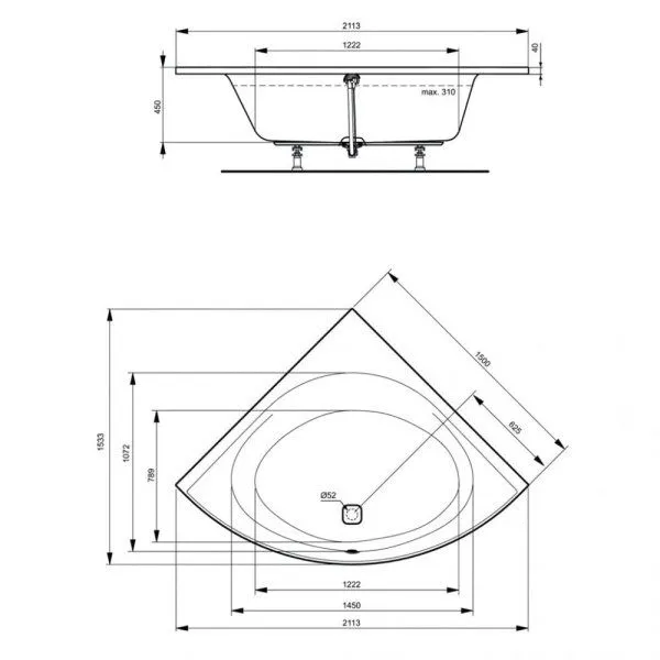 Акриловая ванна Ideal Standard Tonic II K746801 150x150